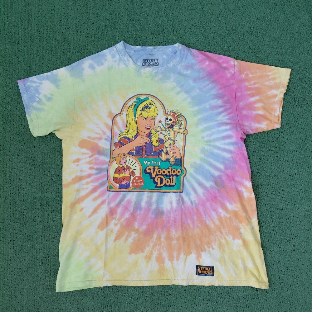 My First Voodoo Doll Funny Retro Tie Dye T Shirt Sz Large